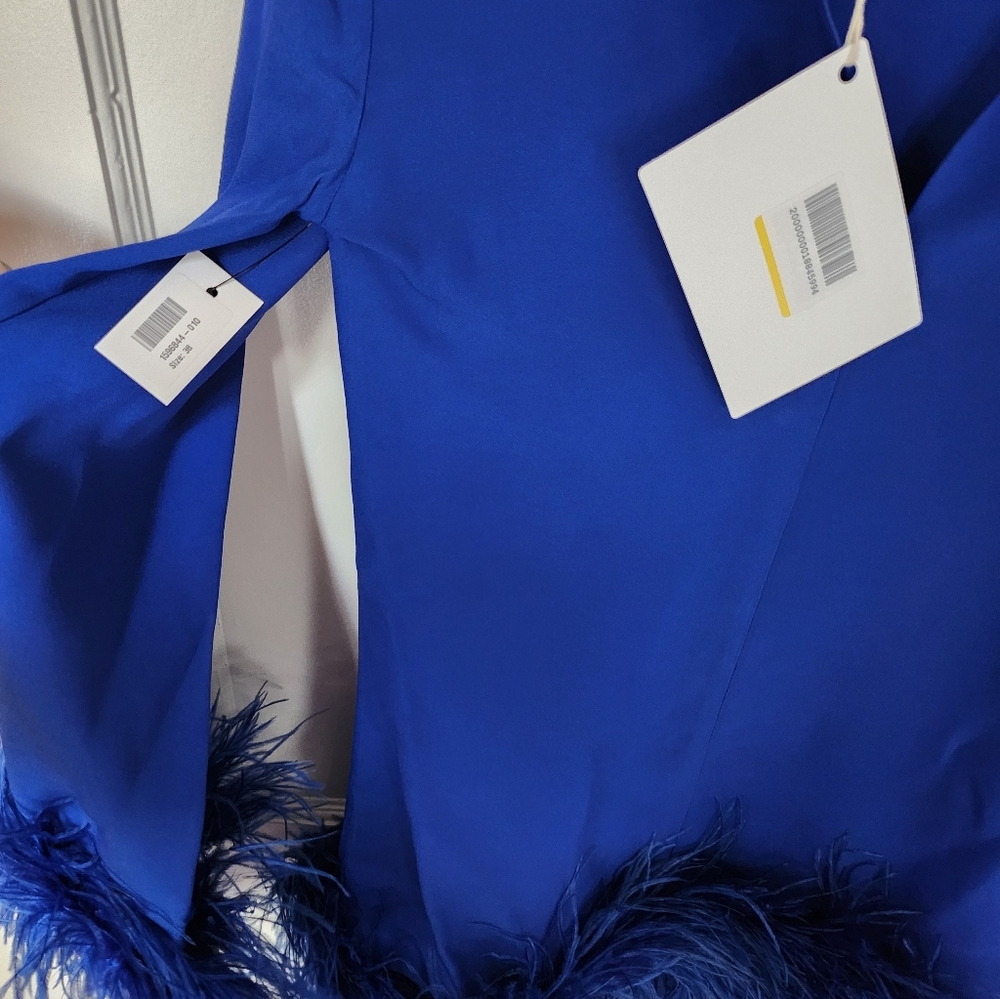 Gina Cobalt Crepe Mini Dress - Picture 9 of 11